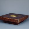Burl Wood and Brass Alveo Table by Willy Rizzo for Mario Sabot. 1970s