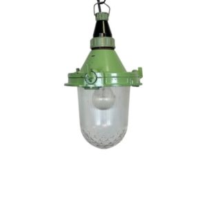 Green Industrial Soviet Pendant Lamp, 1960s