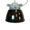 Grey Explosion Proof Lamp with Black Enameled Shade, 1970s