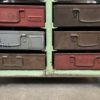 Vintage Industrial Iron Chest of Drawers on Wheels, 1950s