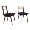 Pair of scandinavian chairs, blue fabric seat, year 60 .