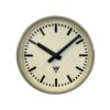 Grey Industrial Factory Wall Clock from Pragotron, 1960s