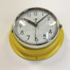 Vintage Yellow Citizen Navy Wall Clock, 1970s Vintage Yellow Citizen Navy Wall Clock, 1970s
