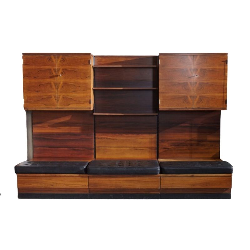 Swiss Form rosewood shelving system