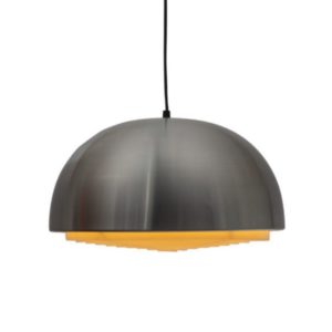 Vintage ceiling lamp, brushed aluminum shade.