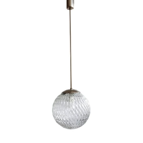 Vintage Czechoslovak Glass Hanging Lamp, 1960s