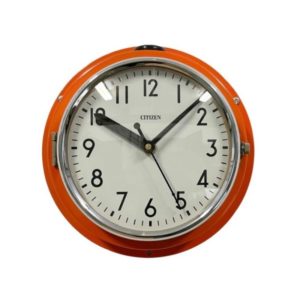 Vintage Orange Citizen Navy Wall Clock, 1970s