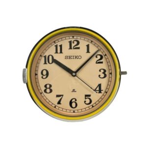 Vintage Yellow Seiko Navy Wall Clock, 1970s