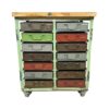 Vintage Industrial Iron Chest of Drawers on Wheels, 1950s