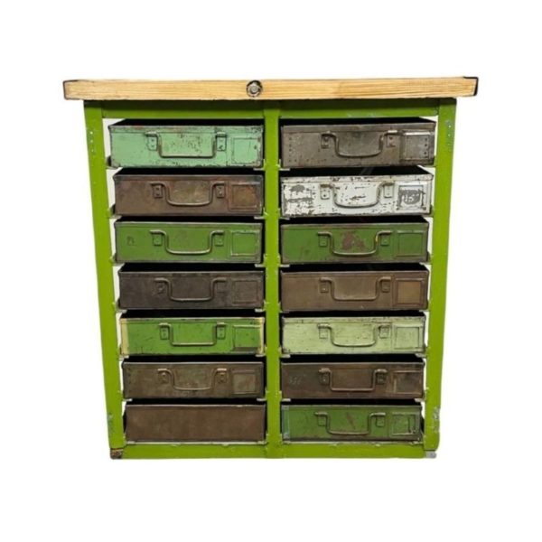Vintage Industrial Iron Chest of Drawers, 1950s