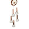 Copper and glass chandelier