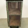 Industrial Iron Cabinet with Mesh Doors on Wheels, 1960s