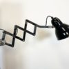 Industrial Bauhaus Black Enamel Scissor Wall Lamp from PHW, 1930s