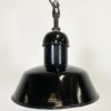 Pair of Black Enamel Industrial Pendant Lamps from AEG, 1930s
