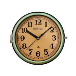 Vintage Green Seiko Navy Wall Clock, 1970s