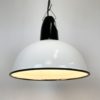Vintage Industrial White Enamel Pendant Light, 1960s