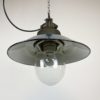 Blue Enamel and Cast Iron Industrial Pendant Light, 1960s