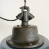 Blue Enamel and Cast Iron Industrial Pendant Light, 1960s
