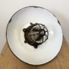 Black Enamel and Cast Iron Industrial Cage Pendant Light, 1950s