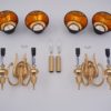 Sciolari wall lights gilt brass Neoclassical, a pair, 1970`s ca, Italian, Rewired