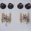 Sciolari wall lights gilt brass Neoclassical, a pair, 1970`s ca, Italian, Rewired