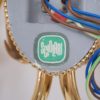 Sciolari wall lights gilt brass Neoclassical, a pair, 1970`s ca, Italian, Rewired