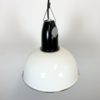 Vintage Industrial White Enamel Pendant Light, 1960s