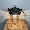 Large Industrial Cast Iron Cage Pendant Light, 1960s Large Industrial Cast Iron Cage Pendant Light, 1960s