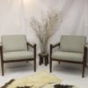 Pair of scandinavian beechwood armchairs from the 60's.