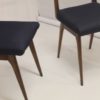 Pair of scandinavian chairs, blue fabric seat, year 60 .