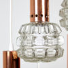 Copper and glass chandelier