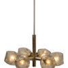 Vintage chandelier, smoked frosted glass shades