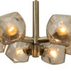 Vintage chandelier, smoked frosted glass shades