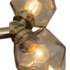 Vintage chandelier, smoked frosted glass shades