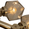 Vintage chandelier, smoked frosted glass shades