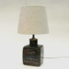 Swedish tablelamp of brown and green glazed ceramic by Carl Harry Stålhane 1960s