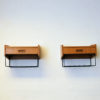 Vintage pair of teak wall night tables with a drawer - Sweden 1950s Vintage pair of teak wall night tables with a drawer - Sweden 1950s