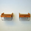 Vintage pair of teak wall night tables with a drawer - Sweden 1950s Vintage pair of teak wall night tables with a drawer - Sweden 1950s