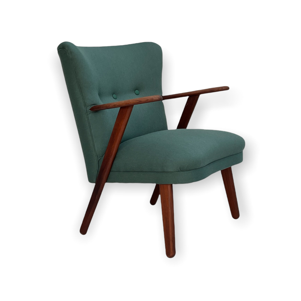 1970s, Danish design by Erhardsen & Andersen, completely reupholstered armchair