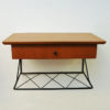 Vintage dark teak pair of wall night tables with drawers - Sweden 1950s