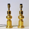 Classic pair of Swedish Brass table lamps with red shades by Aneta 1970s