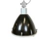 Large Industrial Black Enamel Factory Lamp with Glass Cover, 1960s Large Industrial Black Enamel Factory Lamp with Glass Cover, 1960s