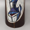 1950s Gorgeous Marcello Fantoni Ceramic Vase Encased in Leather. Made in Italy