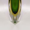 1960s Astonishing Green Vase By Flavio Poli for Seguso. Made in Italy
