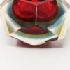 1960s Astonishing Red and Blue Ashtray or Catchall By Flavio Poli for Seguso. Made in Italy