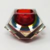 1960s Astonishing Red and Blue Ashtray or Catchall By Flavio Poli for Seguso. Made in Italy