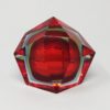 1960s Astonishing Red and Blue Ashtray or Catchall By Flavio Poli for Seguso. Made in Italy