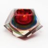 1960s Astonishing Red and Blue Ashtray or Catchall By Flavio Poli for Seguso. Made in Italy