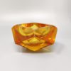 1960s Stunning Ochre Ashtray or Catchall By Flavio Poli for Seguso. Made in Italy