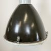 Large Industrial Black Enamel Factory Lamp with Glass Cover, 1960s Large Industrial Black Enamel Factory Lamp with Glass Cover, 1960s